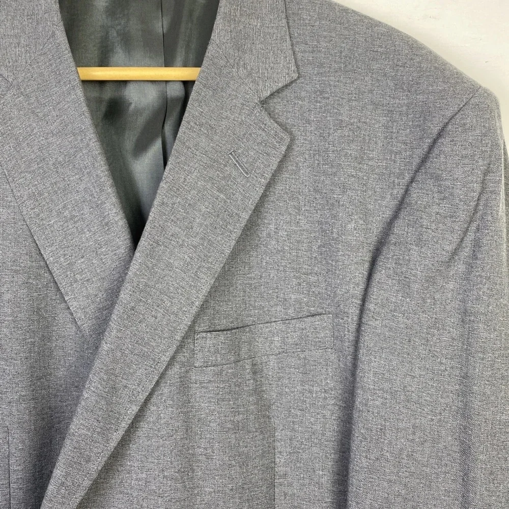 David Taylor Blazer Gray 46L Crested Gold Buttons Wool Blend Academia Regency